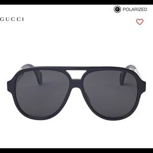 Gucci GG0463S Aviator Sunglasses - Black